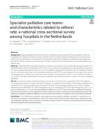 Specialist palliative care teams and characteristics related to referral rate