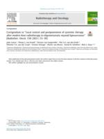 Local control and postponement of systemic therapy after modest dose radiotherapy in oligometastatic myxoid liposarcomas (vol 158, pg 33, 2021)