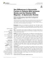 Sex Differences in Hemostatic Factors in Patients With Ischemic Stroke and the Relation With Migraine-A Systematic Review