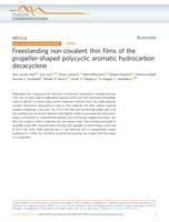 Freestanding non-covalent thin films of the propeller-shaped polycyclic aromatic hydrocarbon decacyclene