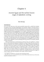 Ancient Egypt and the earliest known stages of alphabetic writing