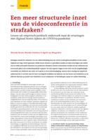 Een meer structurele inzet van de videoconferentie in strafzaken?