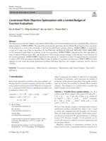 Constrained multi-objective optimization with a limited budget of function evaluations