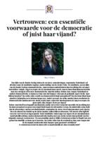 Vertrouwen: een essentiële voorwaarde voor de democratie of juist haar vijand?