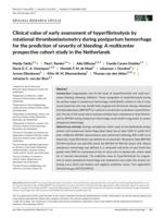 Clinical value of early assessment of hyperfibrinolysis by rotational thromboelastometry during postpartum hemorrhage for the prediction of severity of bleeding