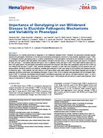 Importance of genotyping in von Willebrand disease to elucidate pathogenic mechanisms and variability in phenotype