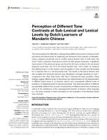Perception of different tone contrasts at sub-lexical and lexical levels by Dutch learners of Mandarin Chinese