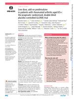 Low dose, add-on prednisolone in patients with rheumatoid arthritis aged 65+