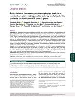 Associations between syndesmophytes and facet joint ankylosis in radiographic axial spondyloarthritis patients on low-dose CT over 2 years