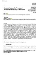 Context matters for tone and intonation processing in Mandarin