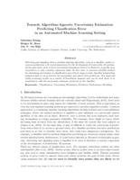 Towards algorithm-agnostic uncertainty estimation