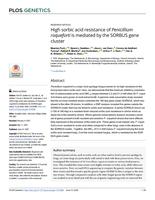 High sorbic acid resistance of Penicillium roqueforti is mediated by the SORBUS gene cluster
