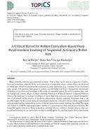 A critical period for robust curriculum-based deep reinforcement learning of sequential action in robot arm