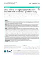 Cross-cultural conceptualization of a good end of life with dementia