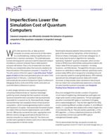 Imperfections lower the simulation cost of quantum computers