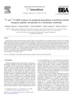 13C and 15N NMR evidence for peripheral intercalation of uniformly labeled fusogenic peptides incorporated in a biomimetic membrane