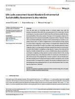 Life cycle assessment‐based Absolute Environmental Sustainability Assessment is also relative