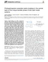 Phytosphingosine ceramide mainly localizes in the central layer of the unique lamellar phase of skin lipid model systems