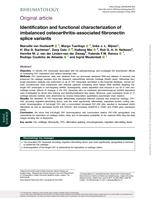 Identification and functional characterization of imbalanced osteoarthritis-associated fibronectin splice variants