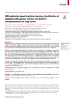 MRI radiomics-based machine learning classification of atypical cartilaginous tumour and grade II chondrosarcoma of long bones