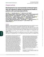 Development of an environmental contextual factor item set relevant to global functioning and health in patients with axial spondyloarthritis