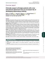 Clinically suspect arthralgia patients with a low educational attainment have an increased risk of developing inflammatory arthritis