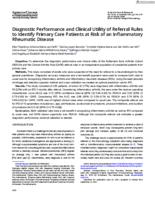 Diagnostic performance and clinical utility of referral rules to identify primary care patients at risk of an inflammatory rheumatic disease