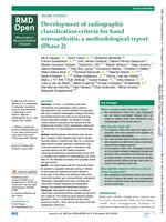 Development of radiographic classification criteria for hand osteoarthritis