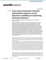 Anti-cancer treatment schedule optimization based on tumor dynamics modelling incorporating evolving resistance
