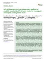 Left atrial dysfunction is an independent predictor of mortality in patients with cirrhosis treated by transjugular intrahepatic portosystemic shunt