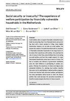 Social security or insecurity? The experience of welfare participation by financially vulnerable households in the Netherlands