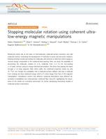 Stopping molecular rotation using coherent ultra-low-energy magnetic manipulations