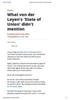 What von der Leyen's 'State of Union' didn't mention