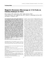 Magnetic resonance microscopy at 17.6-Tesla on chicken embryos in vitro