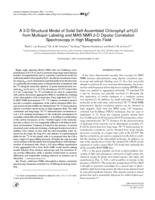 A 3-D structural model of solid self-assembled chlorophyll a/H2O from multispin labeling and MAS NMR 2-D dipolar correllation spectroscopy in high magnetic field