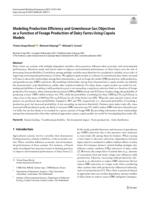 Modeling production efficiency and greenhouse gas objectives as a function of forage production of dairy farms using copula models