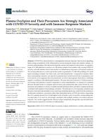 Plasma oxylipins and their precursors are strongly associated with COVID-19 severity and with immune response markers