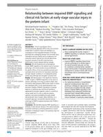 Relationship between impaired BMP signalling and clinical risk factors at early-stage vascular injury in the preterm infant