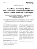 Soil biota adversely affect the resistance and recovery of plant communities subjected to drought