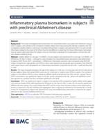 Inflammatory plasma biomarkers in subjects with preclinical Alzheimer's disease