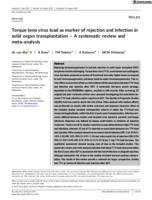 Torque teno virus load as marker of rejection and infection in solid organ transplantation