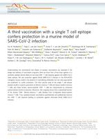 A third vaccination with a single T cell epitope confers protection in a murine model of SARS-CoV-2 infection