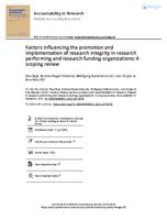 Factors influencing the promotion and implementation of research integrity in research performing and research funding organizations