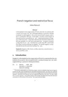 French negation and restrictive focus