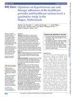 Opinions on hypertension care and therapy adherence at the healthcare provider and healthcare system level