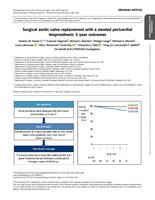 Surgical aortic valve replacement with a stented pericardial bioprosthesis