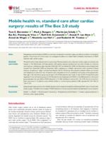 Mobile health vs. standard care after cardiac surgery