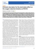 A kinetic descriptor for the electrolyte effect on the oxygen reduction kinetics on Pt(111)