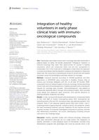 Integration of healthy volunteers in early phase clinical trials with immuno-oncological compounds