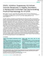 OX40L Inhibition suppresses KLH-driven immune responses in healthy volunteers